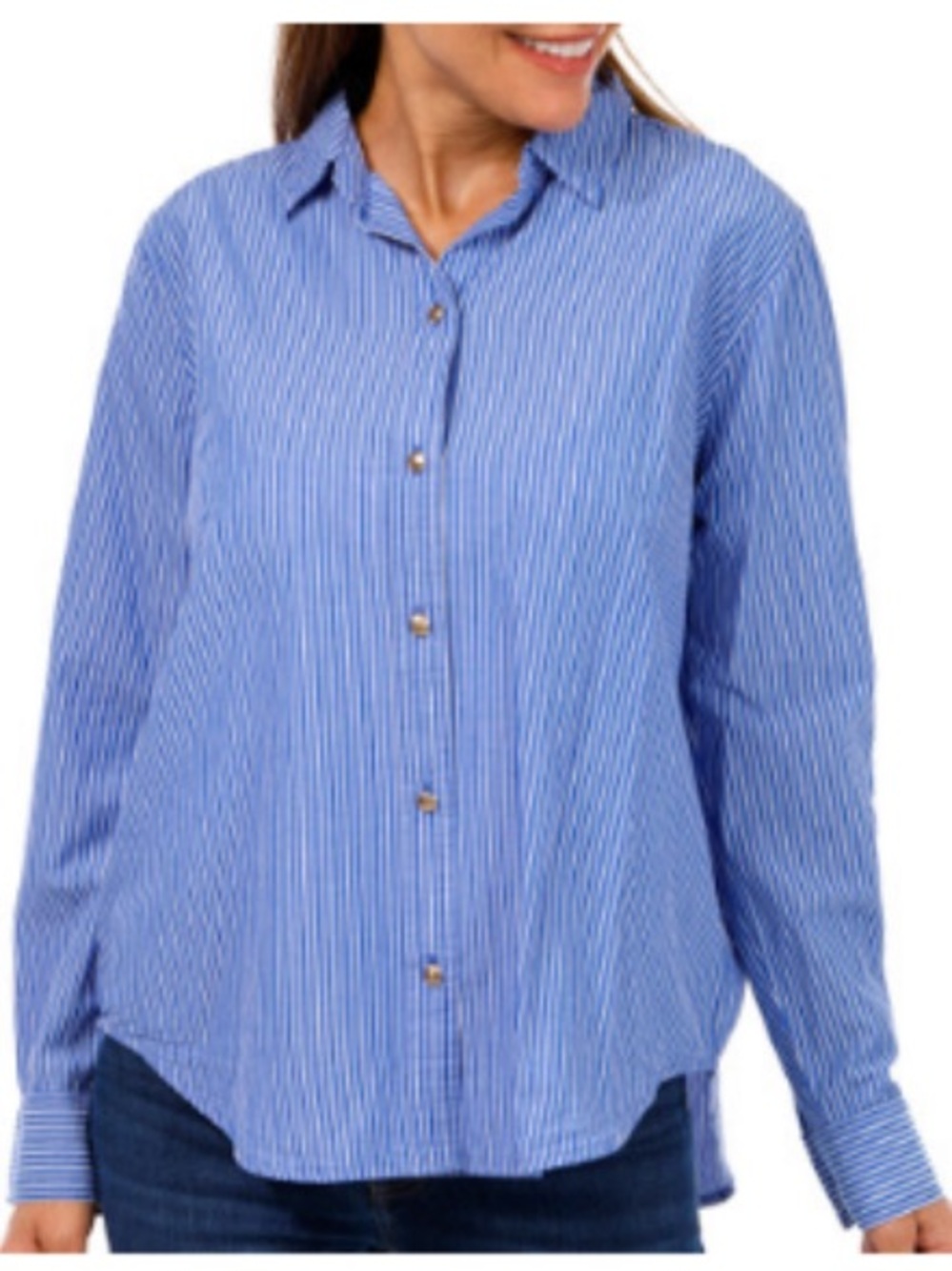 NWT Beach Lunch Lounge Long Sleeve Striped Button Up Shirt Size S
